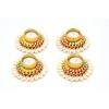 Handmade Metal Tea Light Candles Holder for Diwali Decorations - 4 Pcs Heavy Design Decorative Diya Tealight Candle Holder