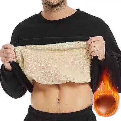Plus Velvet Thickened Lamb Fleece Sweater Men's Autumn and Winter Round Neck Loose Bottoming Shirt Warm Top