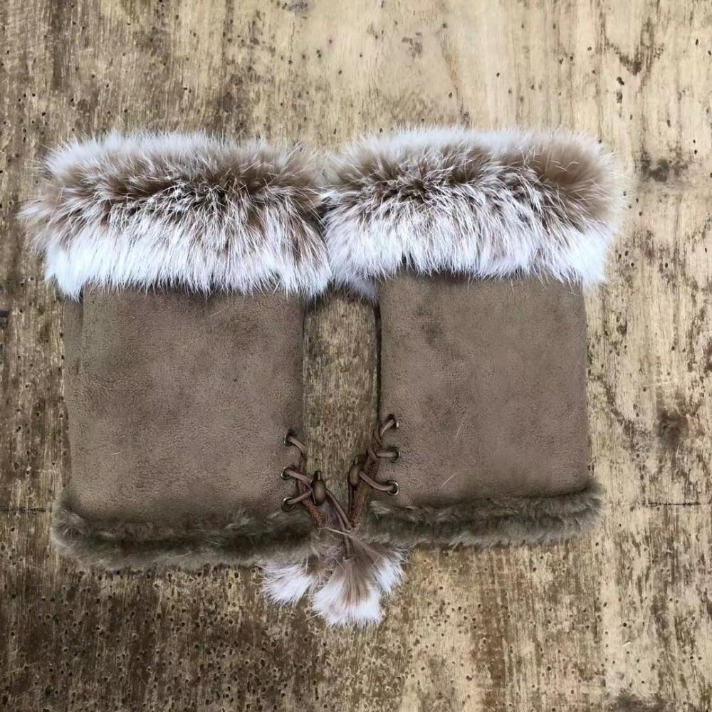 Thicken Warm Fingerless Mittens Suede Wrist Warmers Y2K Leopard Print Gloves  Women