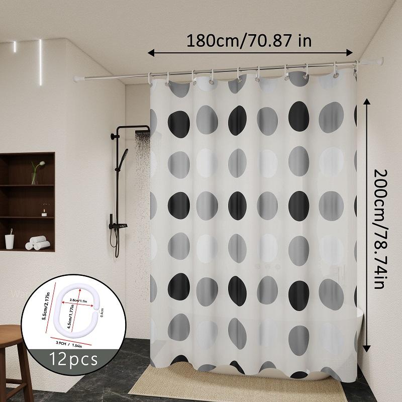 The minimalist grey and white polka dot bathroom curtain and toilet partition curtain are a must-have for minimalist enthusiasts
