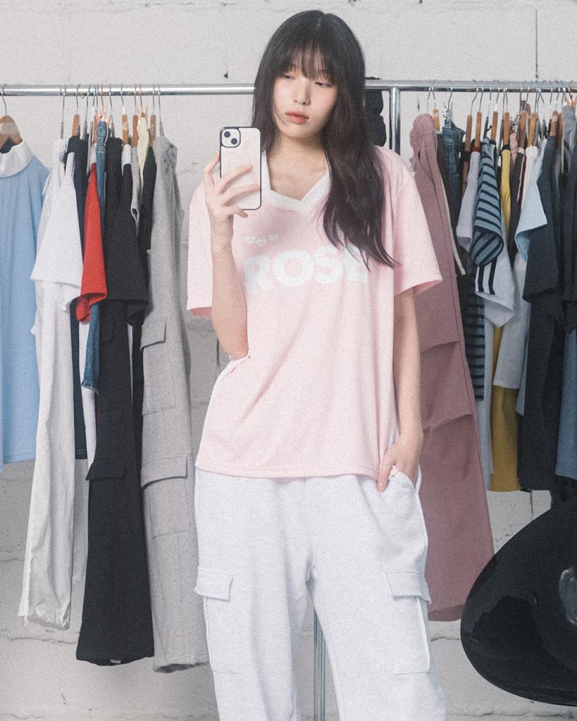 HAVISM Rose Soccer Uniform S/S Tee(Pink)