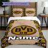 3pcs Duvet Cover Set (1*Duvet Cover + 2*Pillowcase, Without Core), Custom Name Borussia Dortmund Pattern Bedding Set, Home Bedroom Decor Gift