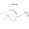 New Style Photochromic Anti-Blue Light Cat Eye Half-Frame Glasses with Metal Spring Hinges