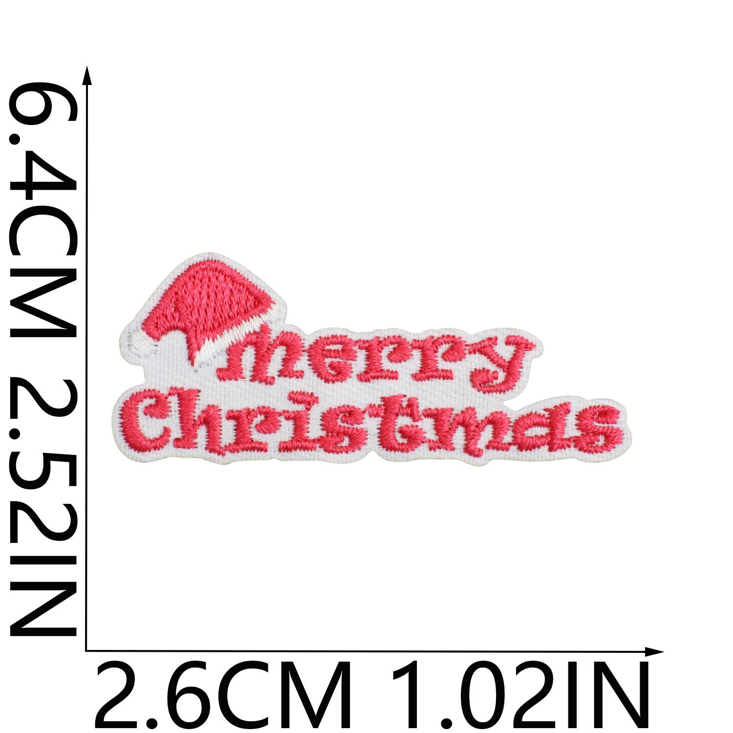 

Christmas Embroidery Cloth Sticker Pink Santa Computer Embroidery Label Snowman Polar Bear Patch Sticker Ironing Embroidery Stamp No. 9_3 pieces