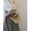 Handbag Women'Snewest Straw Bucket Bag Wooden Handle Fashion One Shoulder Messenger Bag Bow