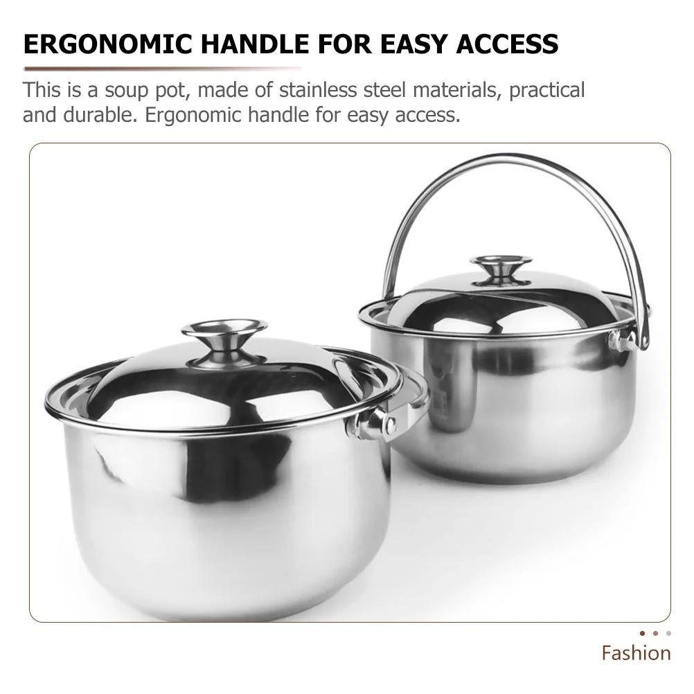 Pot Soup Cooking Steel Stainless Stock Stew Bowls Mixing Bowl Stockpot Pan Kitchen Cookware Pots Metal Ceramic Handle Induction