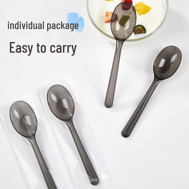 Individually Wrapped Disposable Plastic Spoons (100-count)