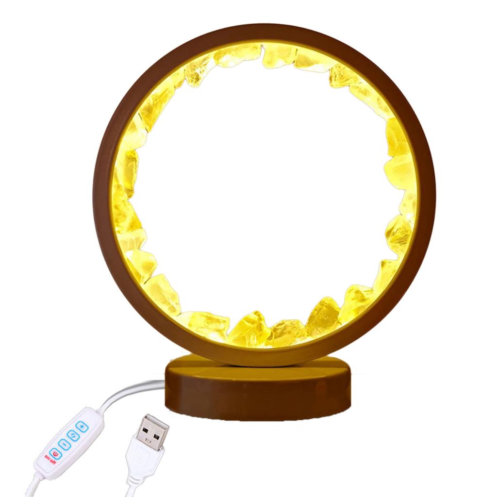 USB-betriebenes Amethyst Heilstein LED-Nachtlicht mit solidem Sockel für Schlafzimmeratmosphären für Schlafzimmer Wohnzimmer