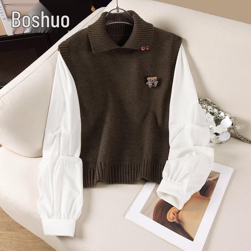 Women s Color-block Long-Sleeve Knit Top S