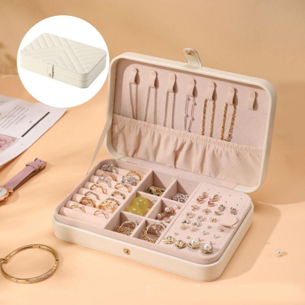 PU Jewelry Storage Box Large Capacity Necklace Storage Case Jewelry  Display Case  Women Gift