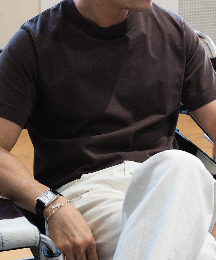 Ledeutoneido 9.5Oz Cotton Basic Tee Mocha Brown
