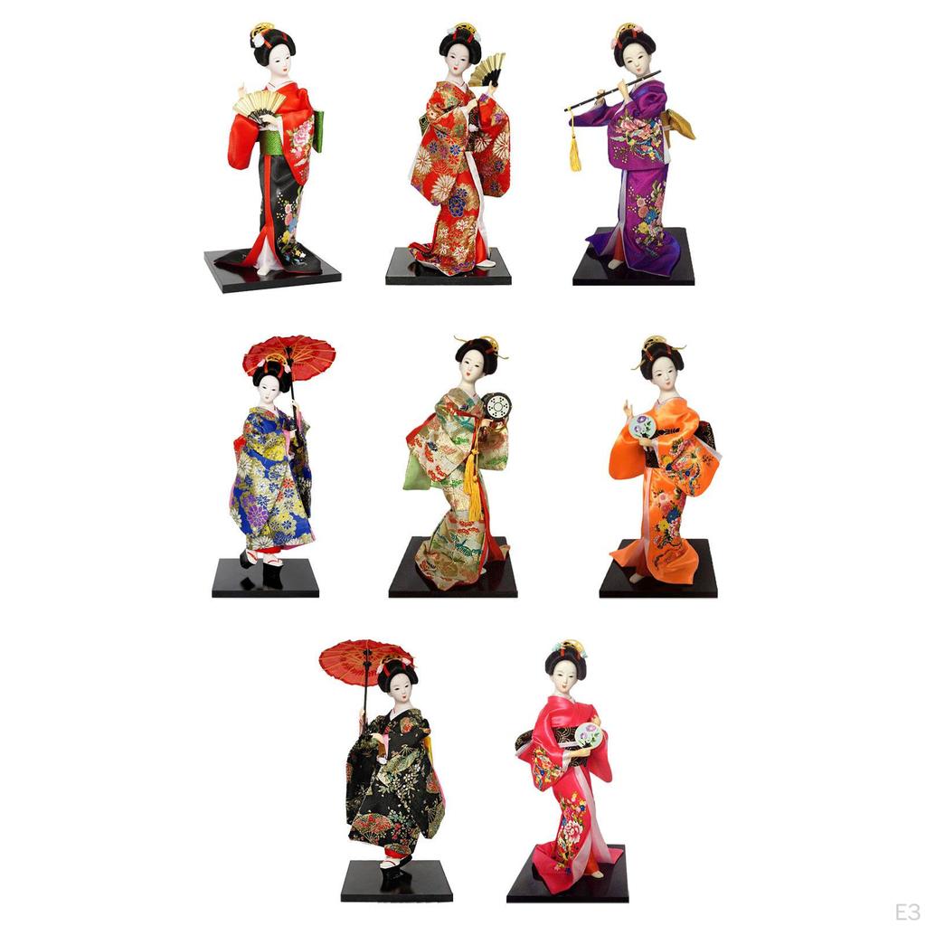 Asian Statue Collectible Figurine Japanese Kimono Geisha Doll Kabuki for Birthday