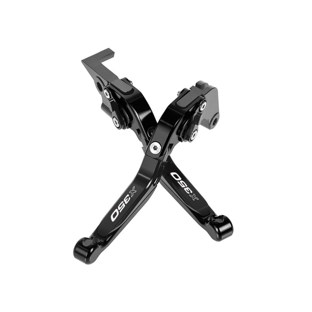 MAORANG FÜR X350 2023-2024 Motorrad-Bremszubehör CNC Verstellbare Erweiterbare Klappbare Brems-Kupplungshebel x350 Motorradzubehör (Schwarz)