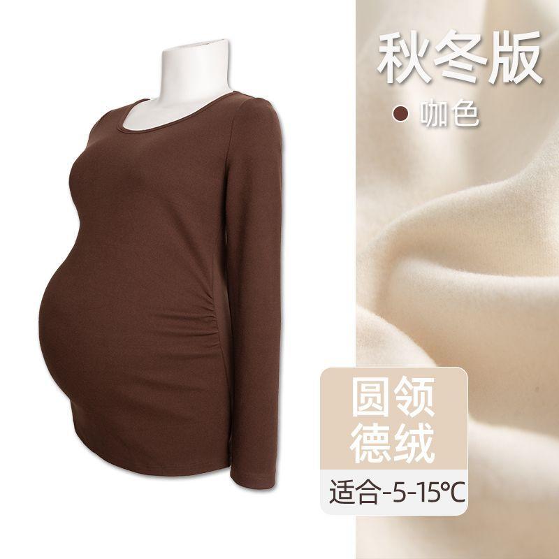 

Одежда для беременных осенняя одежда беременность немецкий бархатный свитер женская зимняя одежда новый теплый однотонный полуприлегающий топ-водолазка прилив 3XL recommends 165-92.5kg