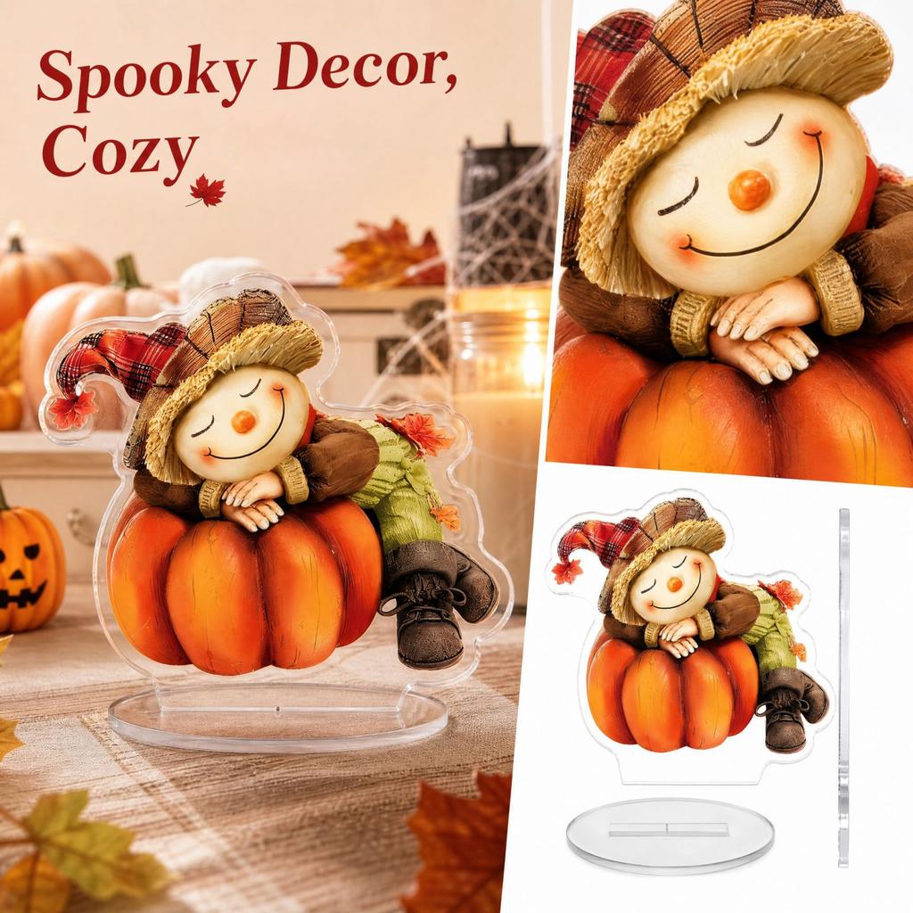2D Acrylic Standee Halloween Tabletop Ornament for Living Room Entryway Desktop Decor, 10/11