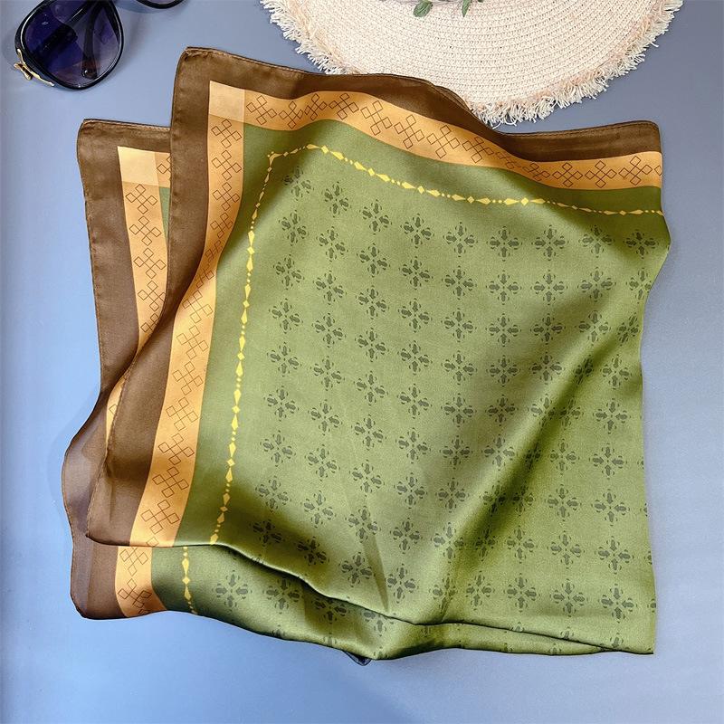 New Women Silk Printed Design Scarf For Women Fashion Neck Tie Hand Bag Foulard Wrist Kerchief Shawl Wraps Hajib Silk Scarves