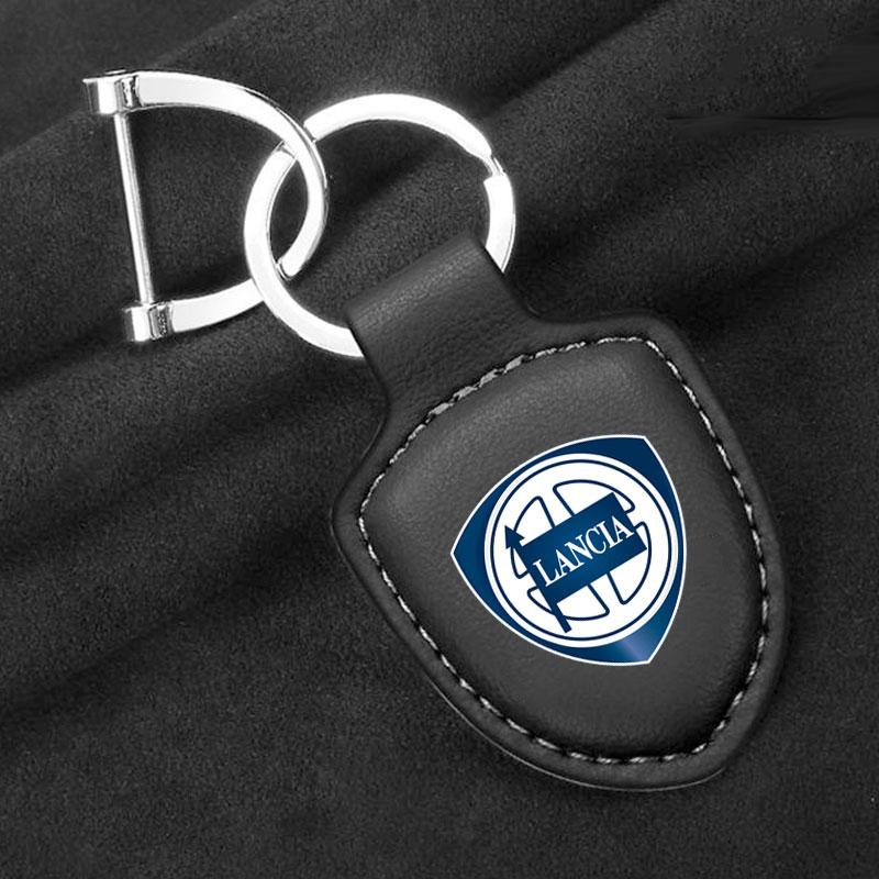 

Car smart key case cover key wallet keychain shield shape Pendant ring for Lancia ypsilon delta musa nera thema STRATOS Y Phedra