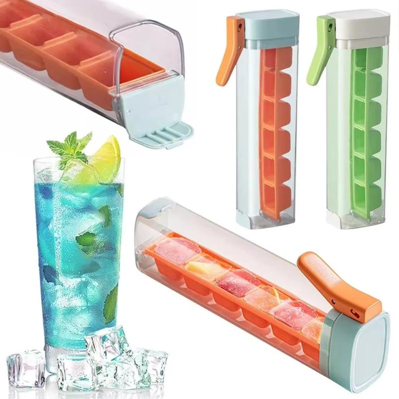 Compact Press Ice Cube Maker Slim Vertical Tray For Small Refrigerators And Single Use