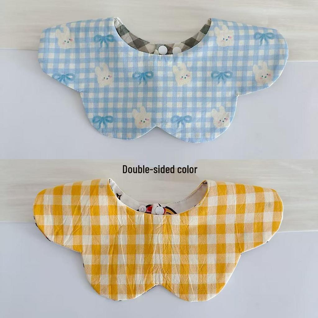 Korean Style Double-Sided Gauze Baby Drool Bib - Newborn Petal Design, Breathable