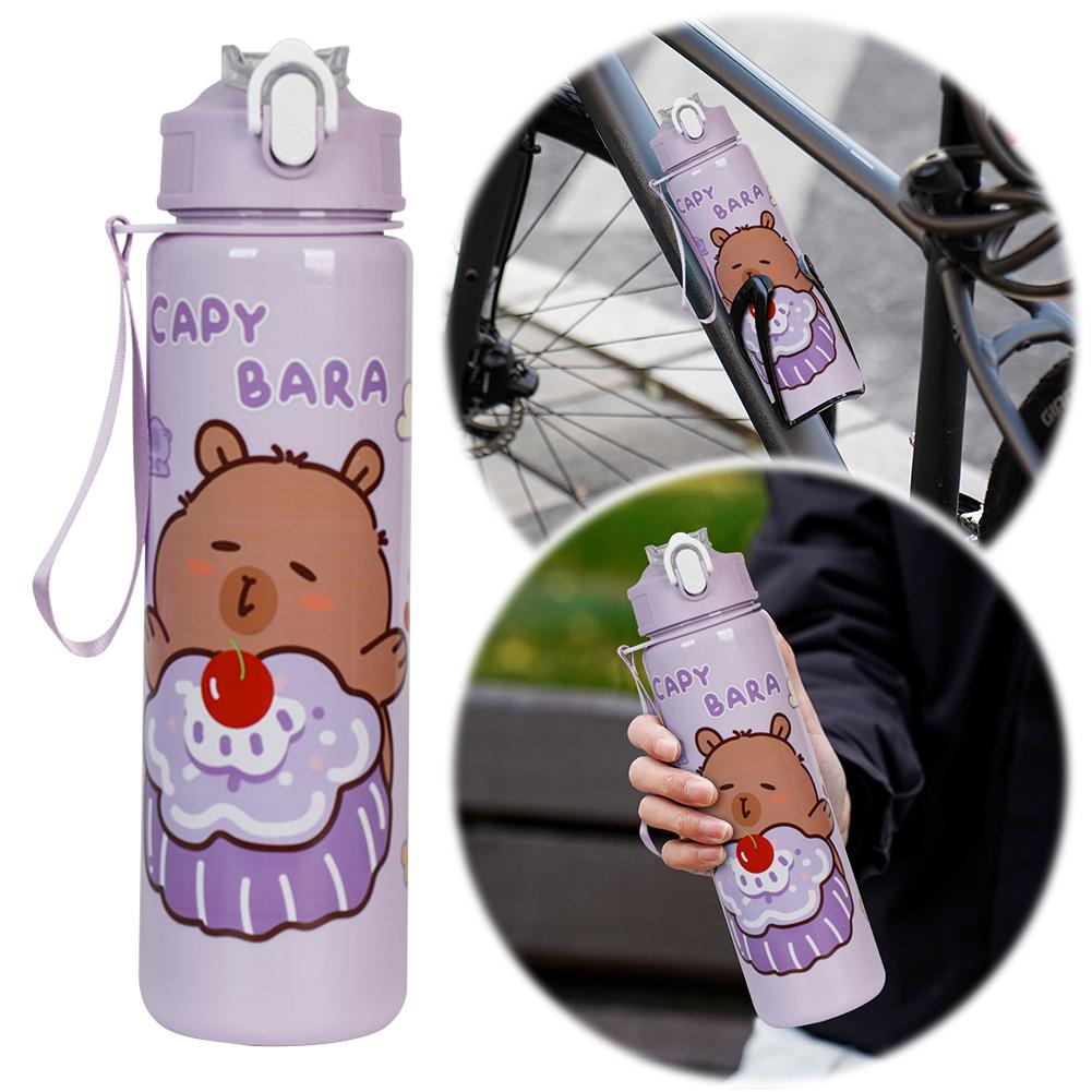 700/1400ml Capybara Cute Water Cup with Straw & Handle Sports Water Bottle Large Capacity Travel Water Cup for Outdoor Sports