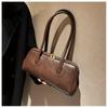 Vintage Solide Schultertasche Retro Niedrige Armhandtasche Handtasche Und Damenmode Baguette-Handtasche