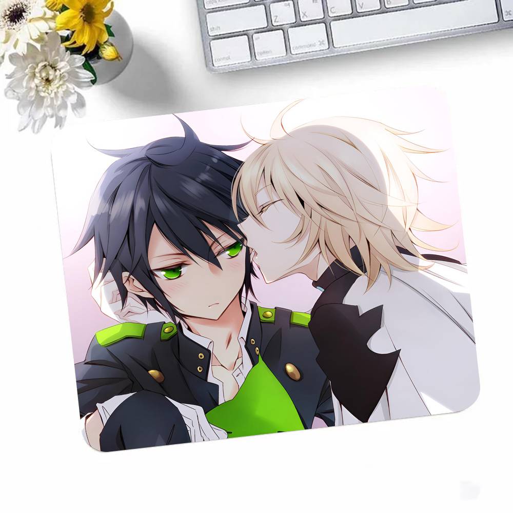 Anime Seraph Of The End Mousepad Small LockEdge Mouse Pad For Gamers Computer Desk Pad Rectangular Anti-slip Rubber