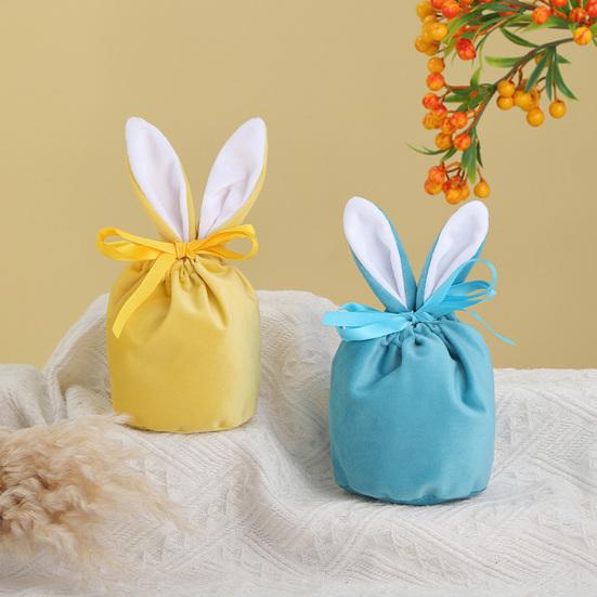 Easter Candy Bag Super Soft Bunny Ears Design Fine Texture Non-Fading Wear Resistant Decorative Easter Rabbit Candy Storage Bag Gift Pouch Decoration