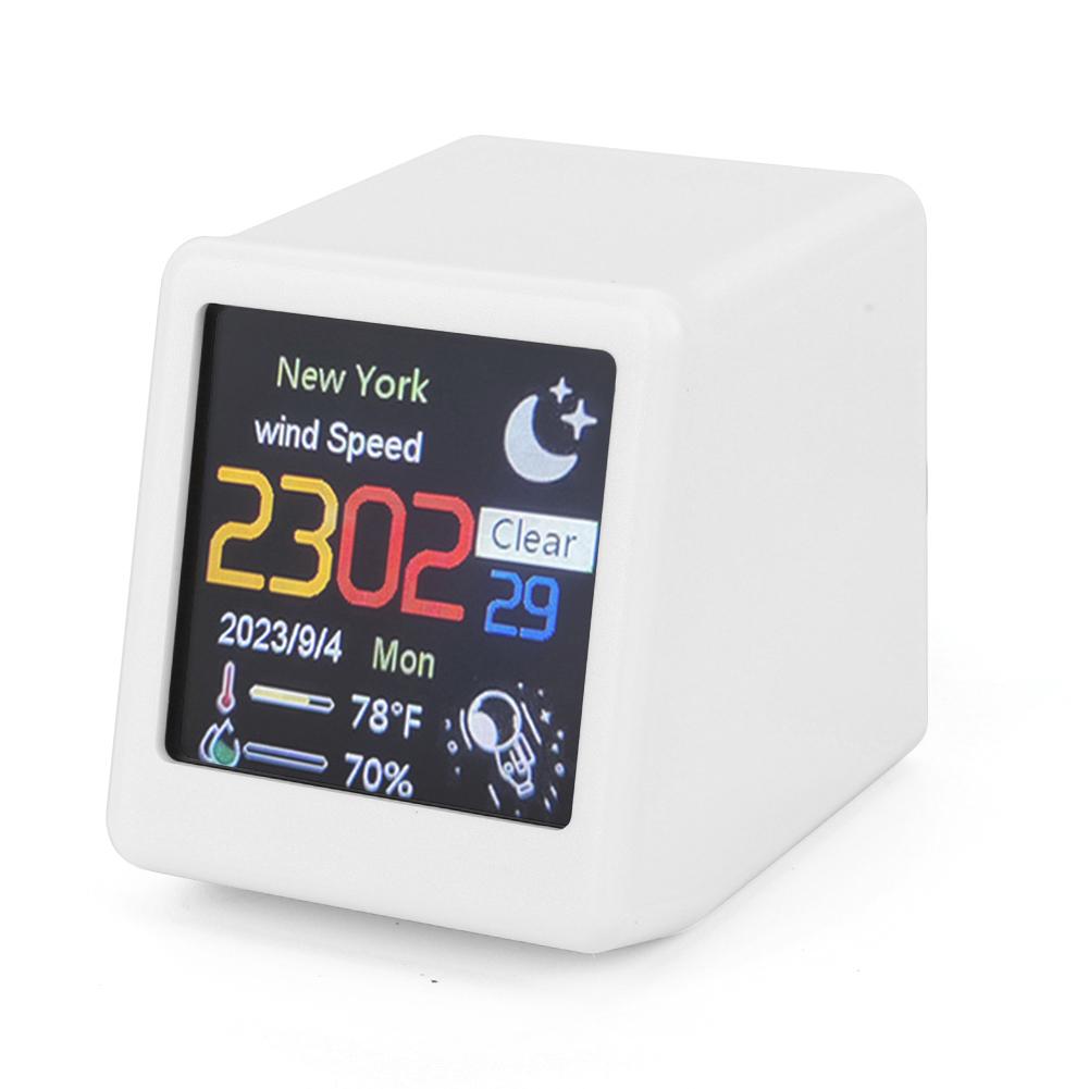 Mini Smart WIFI Weather Station Clock DIY GIF Animations Desktop Mini Clock Desktop Decoration