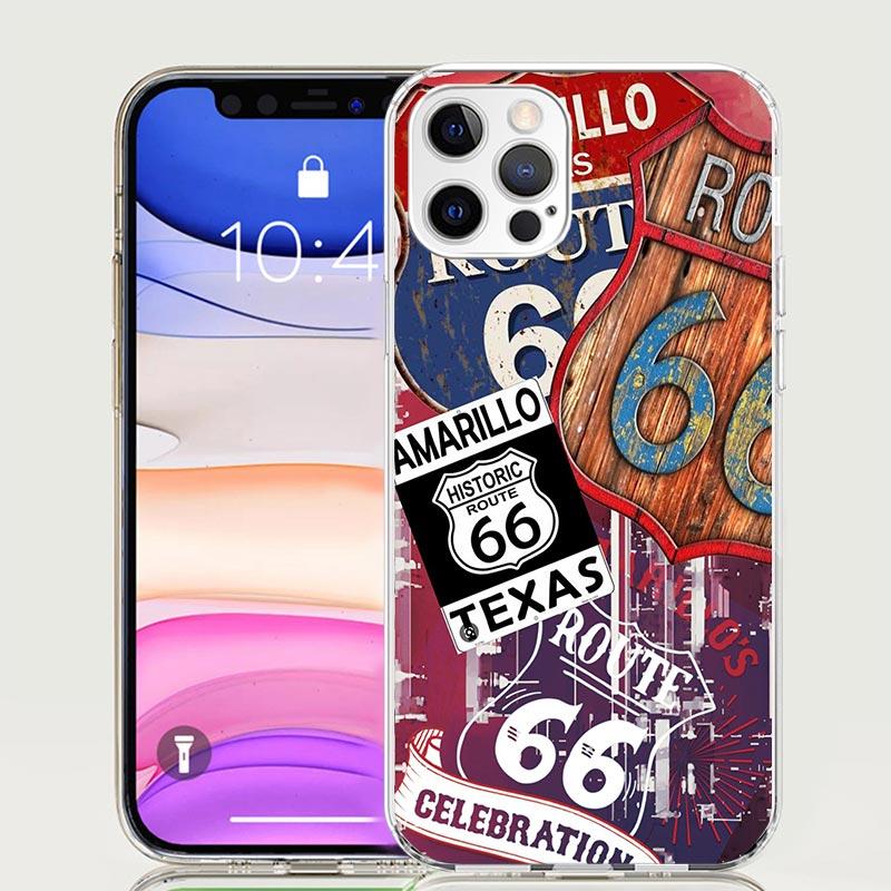 America Route 66 Phone Case For IPhone 18 17 Air 16 15 Plus 11 14 Pro Max 13 Mini 12 7 8 + SE Pattern Art Customized Cover 17 Air 1