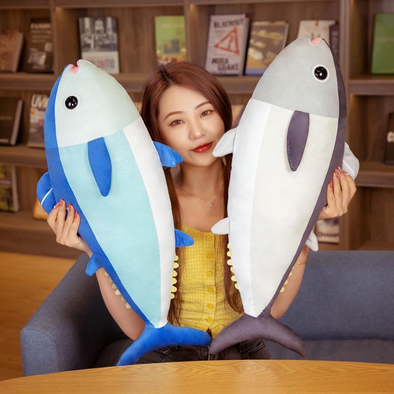Sea Creature Tuna Doll Plush Toy Blue Marlin Doll Schoolgirl Bed Sleeping Soothing Ragdoll Doll