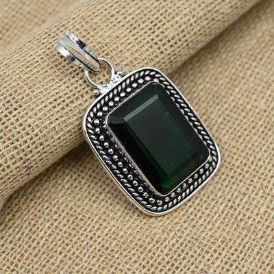 Chrome Diopside Gemstone 925 Sterling Silver Jewelry Wedding Gift Pendant For Her