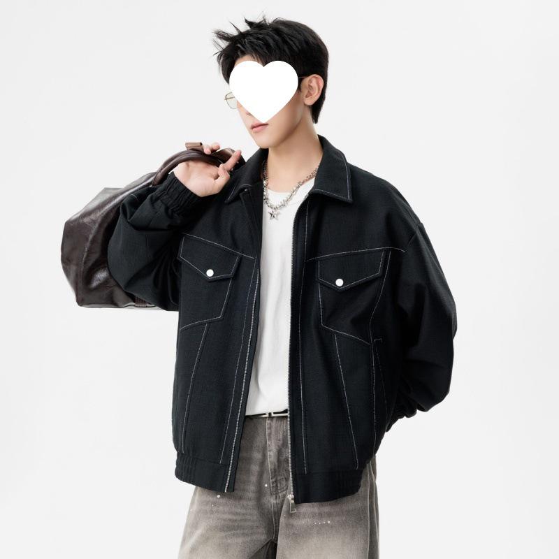 Men's Plus Size Lapel Jacket: Trendy Korean Style, Light Luxury, M-7XL, Daily Commute Outerwear