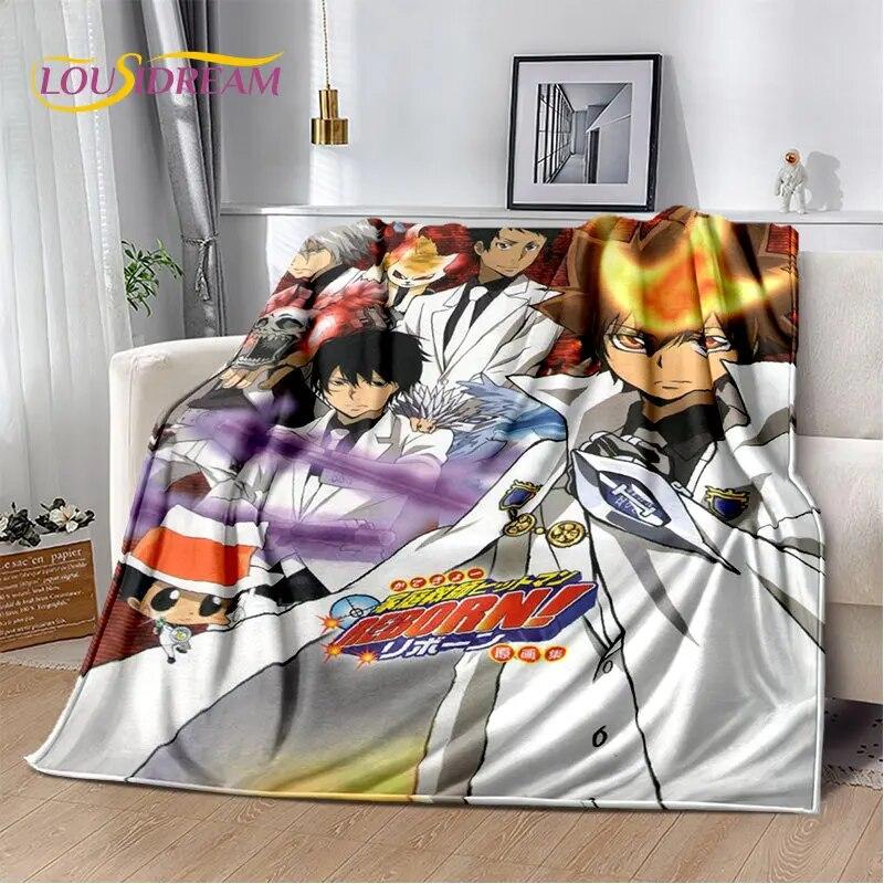 Anime Teachers Hitman Reborn Soft Plush Blanket,Flannel Blanket Throw Blanket for Living Room Bedroom Bed Sofa Picnic Cover Kids