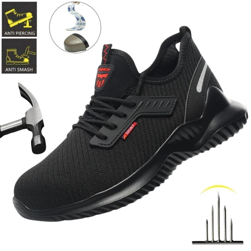 Work Sneakers Steel Toe Shoes Men Safety Shoes Puncture-Proof Work Shoes Boots Fashion Indestructible Footwear Security Shoe