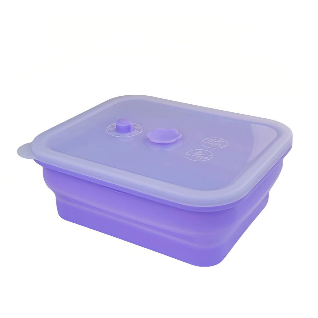 Silicone Food Storage Container With Foldable Design For Refrigerator Organization And Freshness