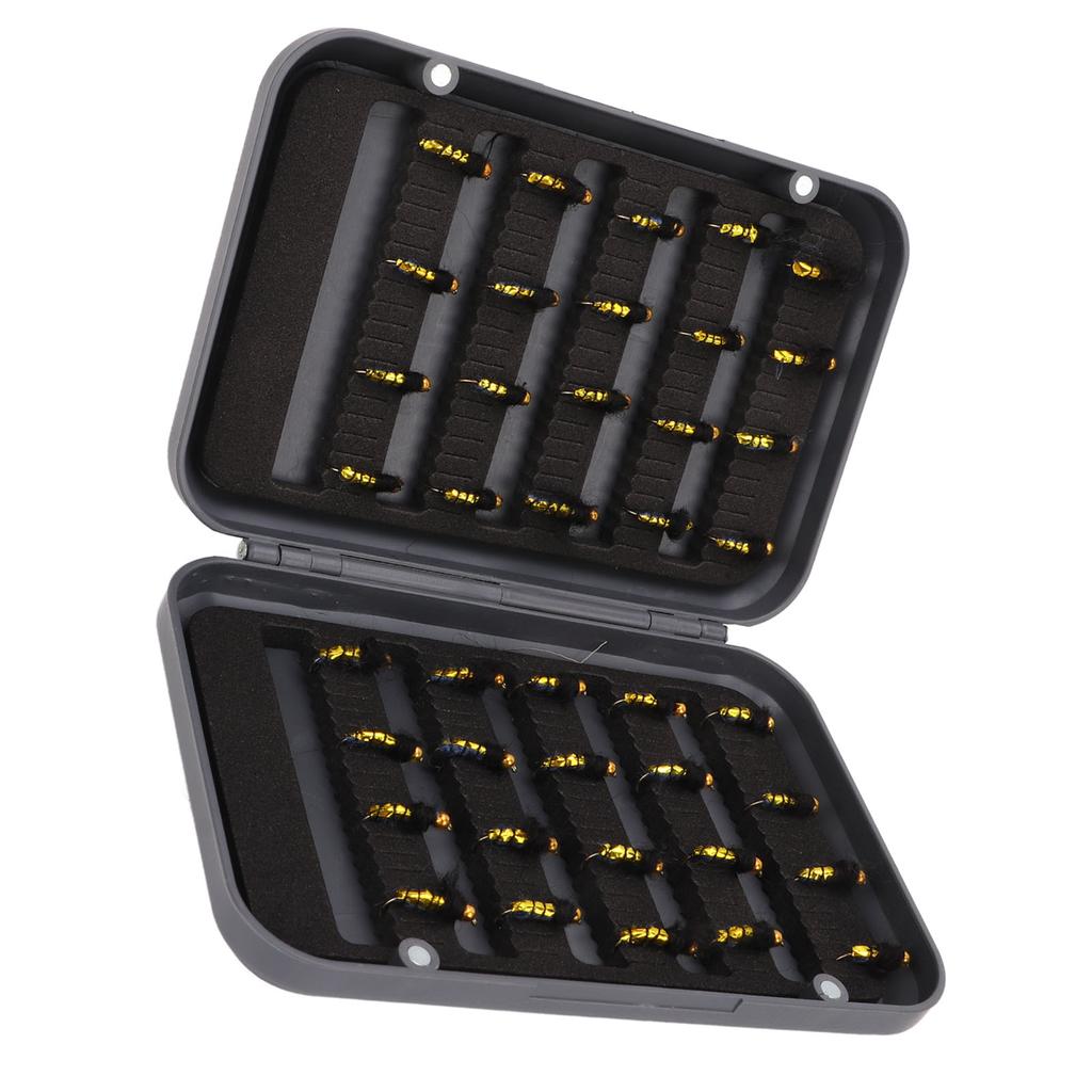 40 Pcs Fly Fishing Lure Kit Lifelike Bright Color Hand Woven Professional Fly Fishing Baits with Waterproof Tackle Box
