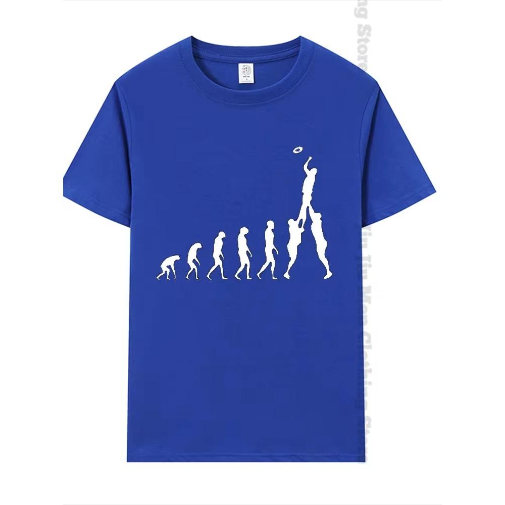 Rugby Evolution Novelty Funny T-Shirt Male Black Tops Tee Hipster Oversized T Shirt Men Sweatshirt Tees Fashion Harajuku Tshirts