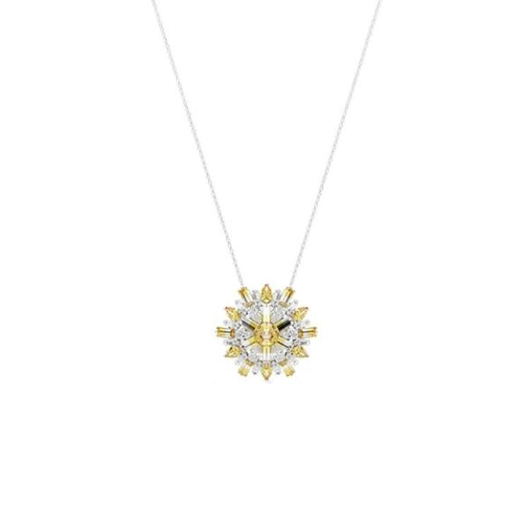 

Swarovski Idyllia Floral Design Rhodium-Plated Necklace Unisex necklace Yellow 5679947 Box+Shopping Bag (Random Color)