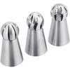 3 Stück/Set Edelstahl Gebäckbrenner Zuckerguss Düsenspitzen zum Verzieren von Cupcakes und Kuchen, zum Herstellen von Windbeuteln, Backküchenwerkzeuge