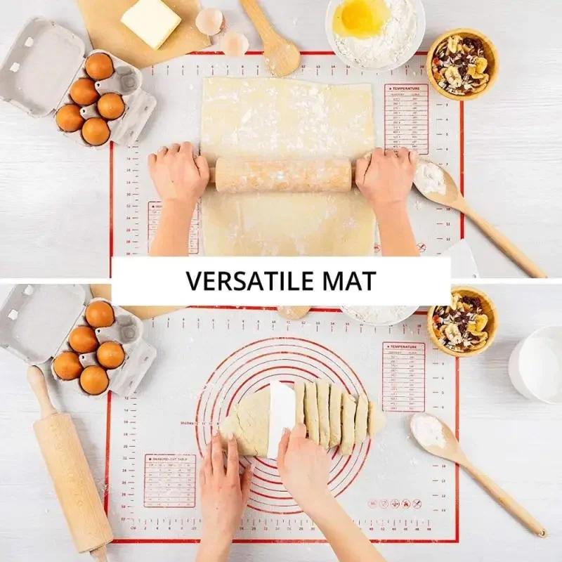 UNTIOR Oversize Silicone Baking Mat Rolling Kneading Pad Pastry Tools Crepes Pizza Dough Non-Stick Kitchen Silicone Mat