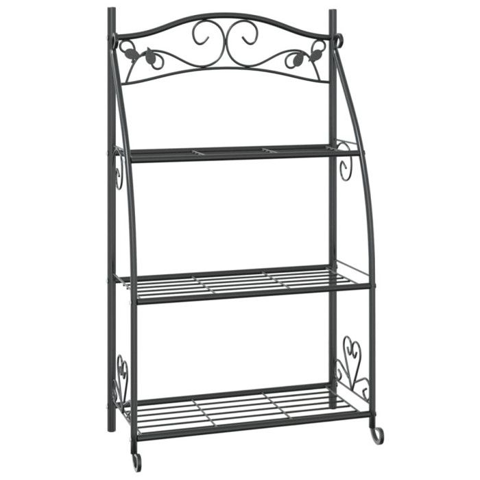 VidaXL Étagère à fleurs Noir 56x30x96 cm Acier 319353