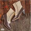 Color Matching Button Medium Tube Women's Boots Spring and Summer New European and American Style Pointed Horseshoe and Medium Heel Women's Boots