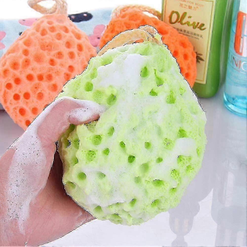 3-Piece Natural Fiber Honeycomb Exfoliating Bath Sponge Set for Gentle Body Cleansing - Suitable for
