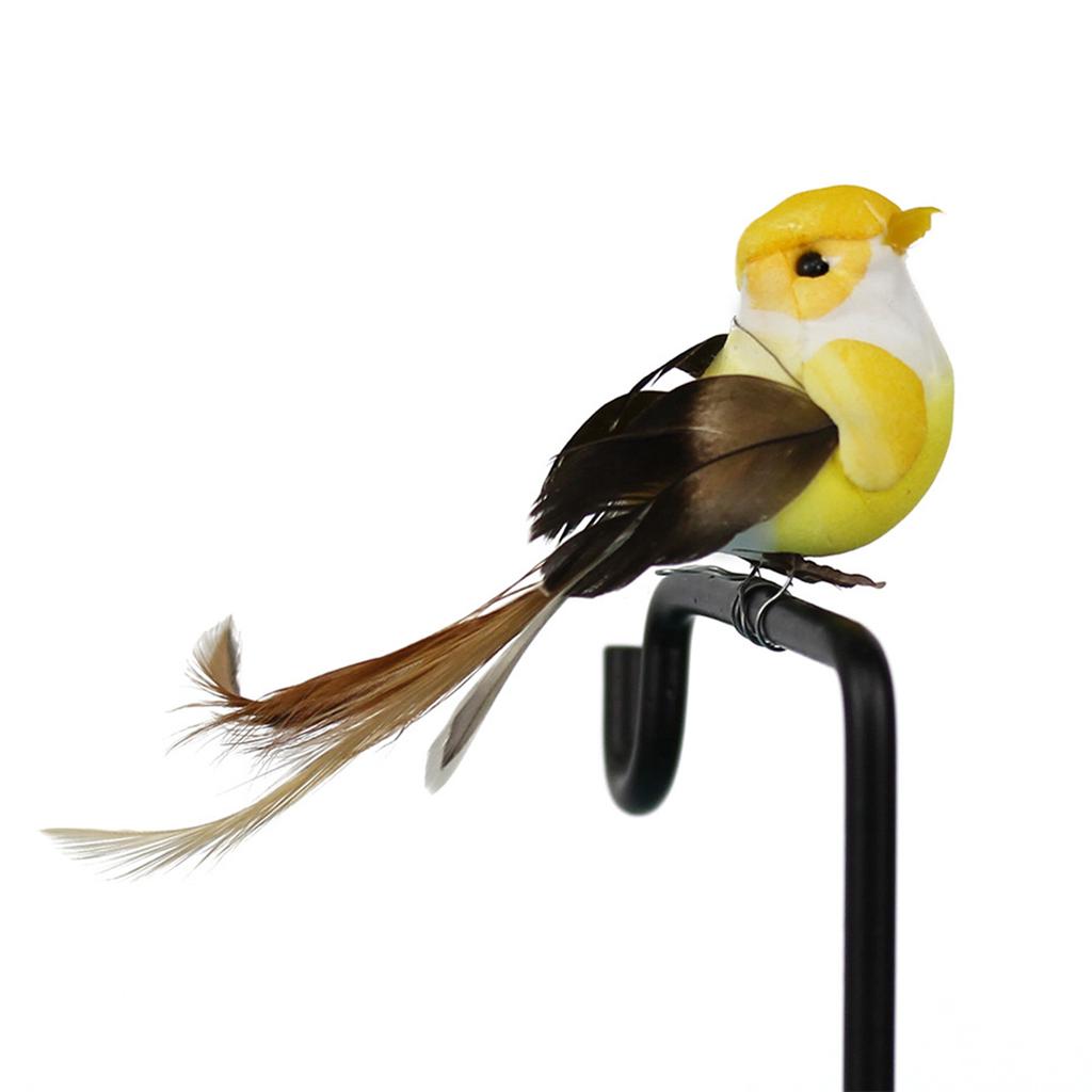 12pcs Artificial Foam Bird Ornaments Decorative Feathered Birds for Xmas Tree Festival Decor 6 Colors