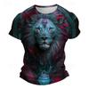 2024 Boutique T-shirt vintage da uomo con stampa 3D di tigre, oversize, a maniche corte, da uomo, alla moda, girocollo, sportiva, manica corta, taglia 6XL
