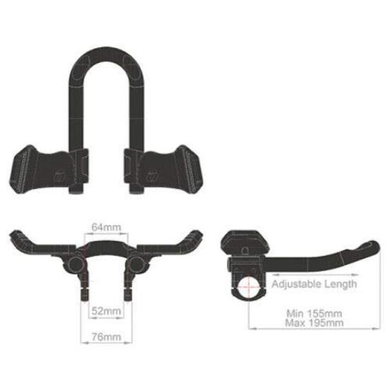 ControlTech Falcon Mini Bike Aerobars for ST1845 TTH-14 Clip-On TT/Triathlon, Gray,