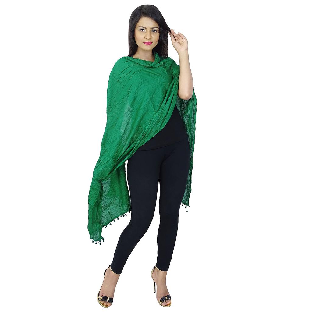 Stolă Lungă Amestec Bumbac Dupatta Înfășurare Gât Îmbrăcăminte Femei Eșarfe Indiene Chunni Cadou Pentru