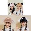 Kids Winter Baseball Cap With Plush Dog Cartoon Design For Girls And Boys