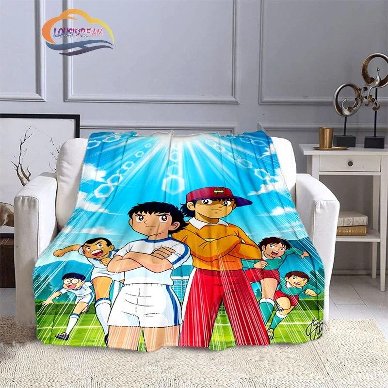Captain Tsubasa Cartoon Blanket  Football Kicers Series Flannel Wool Air Conditioner  Warm Sofa Cover  Nap
