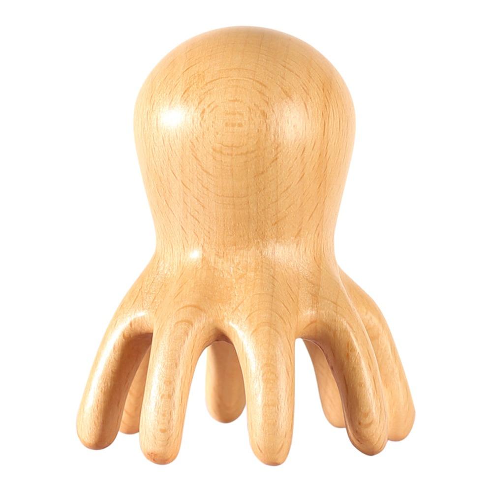 New Octopus Massage Comb Beechwood Portable Octopus Comb Acupoint Meridian Massage Eight-tooth Combs Scalp